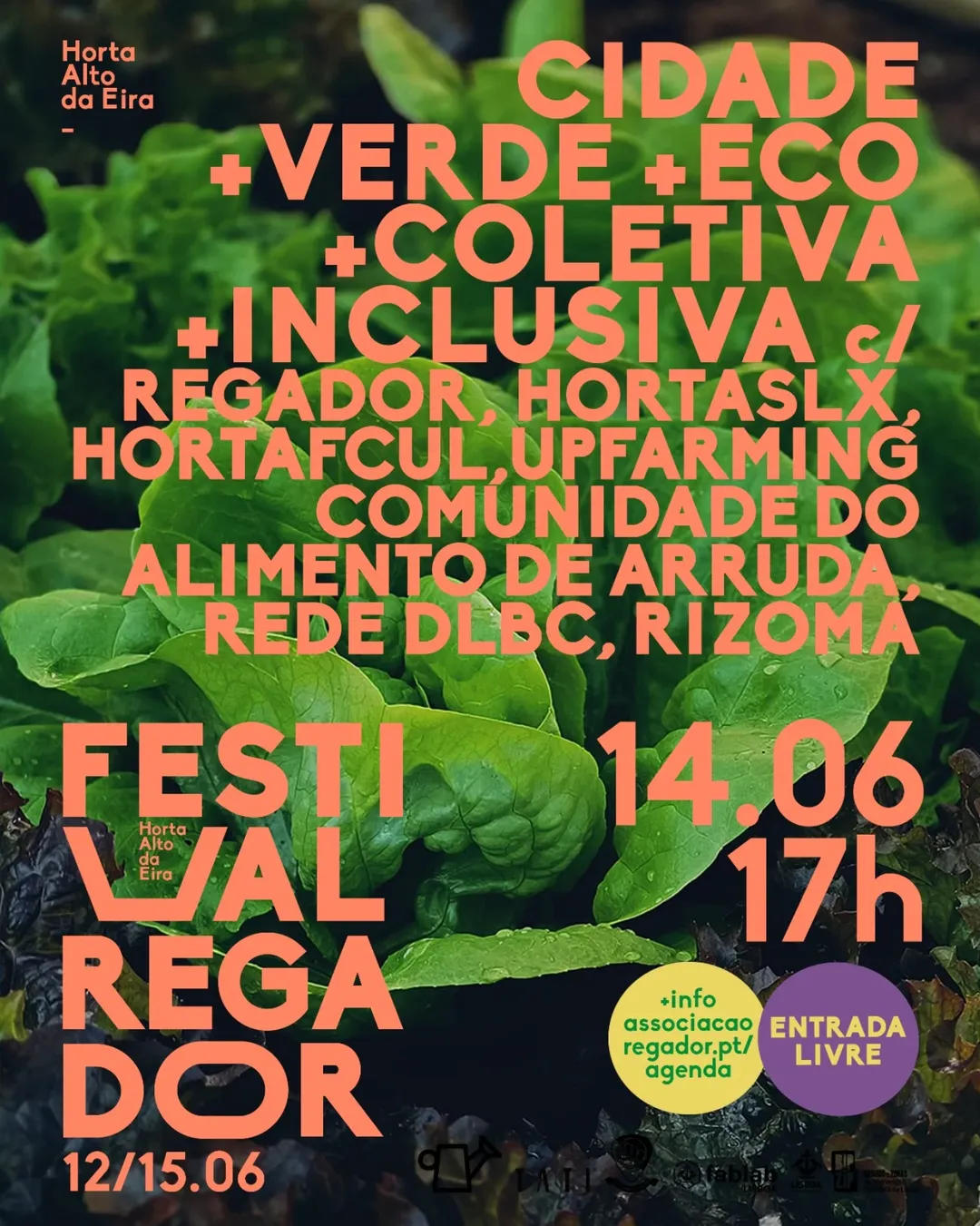 Visual de conteúdo para Redes Sociais da Associação Regador, com design intencional e adaptado ao tema da horta/espaço verde.