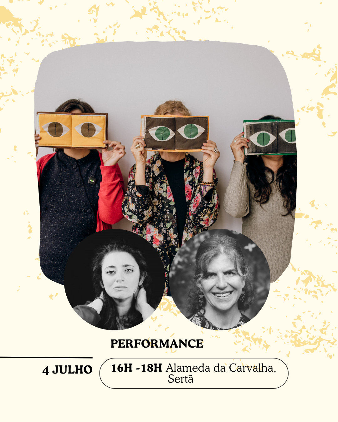 Pormenor de uma atividade cultural, com o design da publicação a refletir a abordagem artística única e a linha editorial do festival