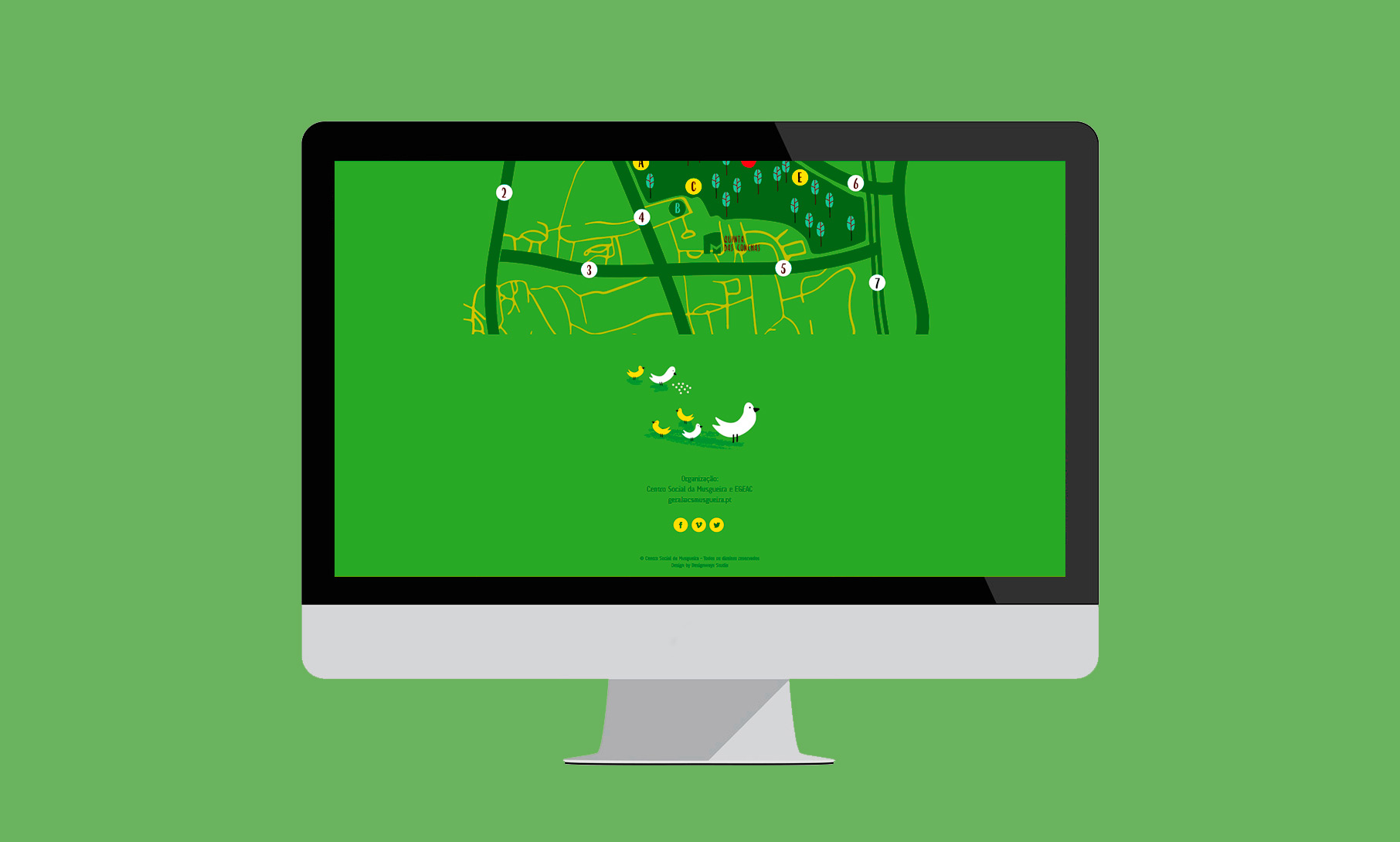 Imagem do website do festival, mostrando a plataforma digital desenvolvida no âmbito da Programação e Gestão Web do evento.