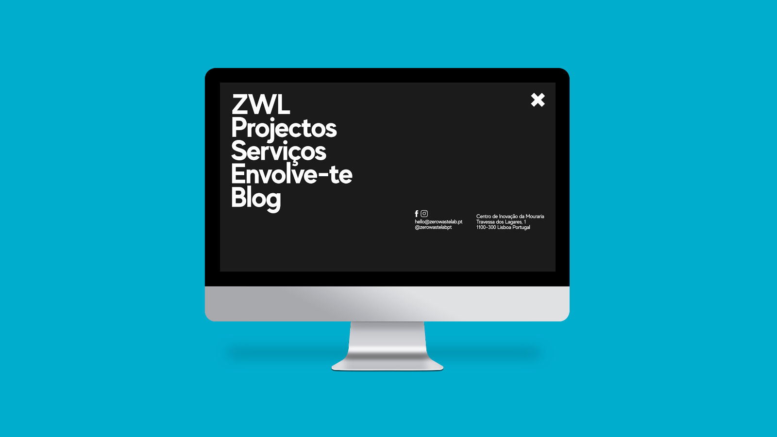 Website da Zero Waste Lab, demonstrando como a identidade visual foi transportada para o meio digital, mantendo a coerência e a distinção.